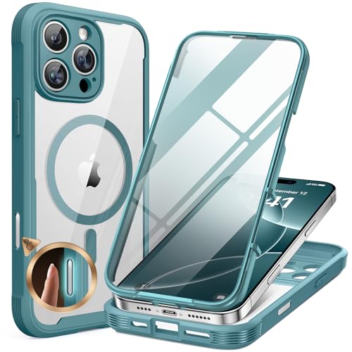 Miracase Magnetic for iPhone 16 Pro Case Full-Body Phone with Built-in Glass Screen Protector, [Compatible with MagSafe] Mili