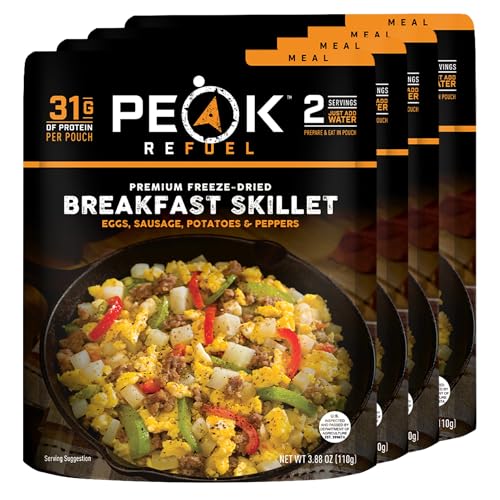 Peak Refuel Breakfast Skillet Freeze-Dried Camping Breakfast Meal, 4-Pack