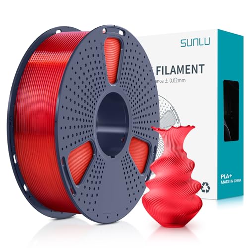 SUNLU PLA Plus Filament 1.75mm Transparent Red 1KG