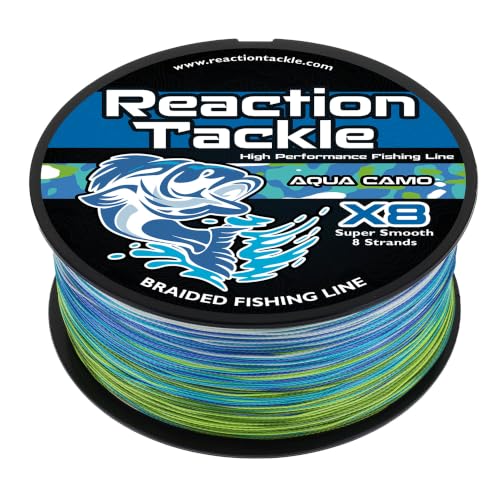 Reaction Tackle Braided Fishing Line X8 Camo Aqua 10Lb 300Yd