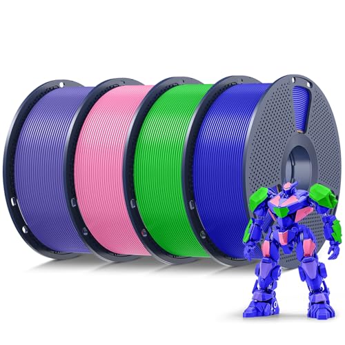 SUNLU PLA 3D Printer Filament, Multicolor, 4-Pack, 4KG Total