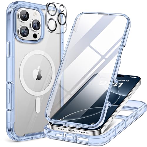 Miracase Magnetic for iPhone 16 Pro Case Full-Body Phone with Built-in Glass Screen Protector, [Compatible with MagSafe] Mili