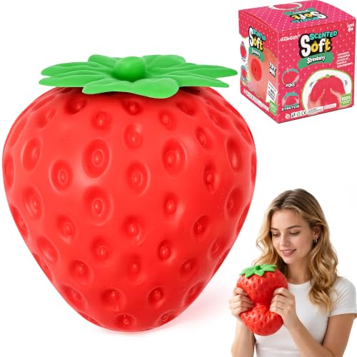 dZbGift Strawberry Squishy-5.5 Inch Jumbo Slow Rising Squishys,Squeeze Toys,Giant Strawberry Squishy,Soft Fruit squishys,Sens