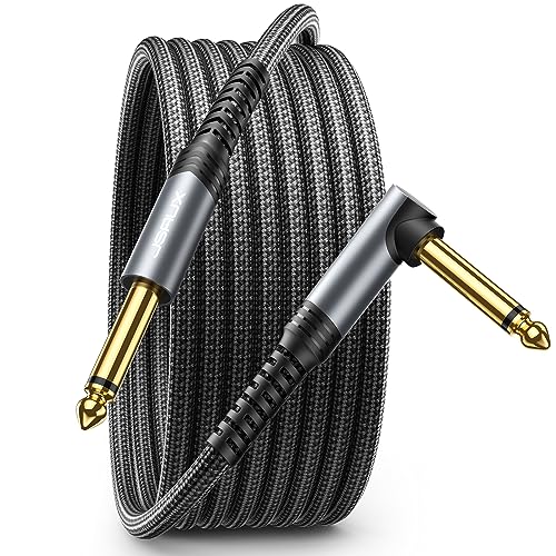 JSAUX Guitar Cable 20 ft, Amp Cord for Electric Guitar/Mandolin/Bass, Pro Audio Instrument Cable with 1/4" Tips(TS Port) Righ