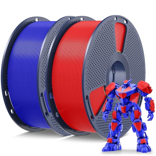 SUNLU PLA 3D Printer Filament, Red & Klein Blue, 2-Pack, 2KG Total