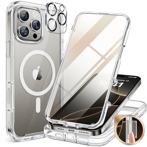 Miracase for iPhone 16 Pro Max Case 6.9'', [Bubble Free] Full-Body Bumper Phone case with Built-in Full Glass Screen &Lens Pr