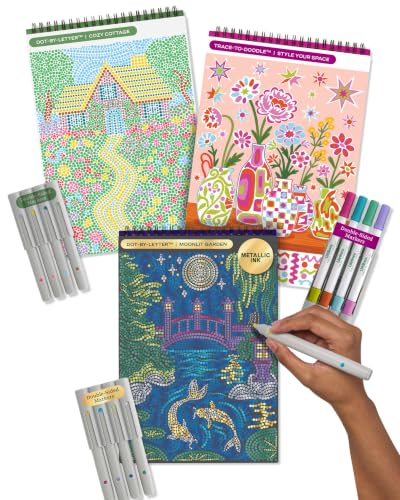 Lifelines FlowArt Activity Pads, 3-Pack, Dot-by-Letter Coloring Books