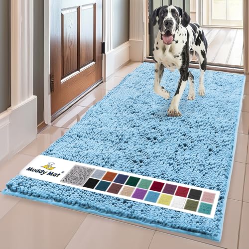 Muddy Mat® | Super Water Absorbent Door Mat Indoor, Microfiber Quick Dry Chenille Entryway Rug, Slip Resistant Front Door Mat