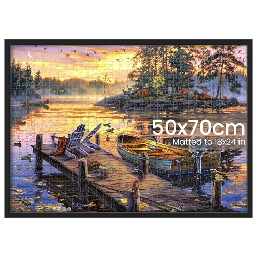 upsimples 50x70cm Puzzle Frame, Wall Decor Poster Frames, Black 1 Pack