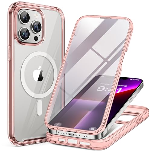 Miracase Magnetic for iPhone 13 Pro Max Case 6.7 inch, (Compatible with MagSafe) Upgrade Full-Body Clear Phone Bumper Case wi