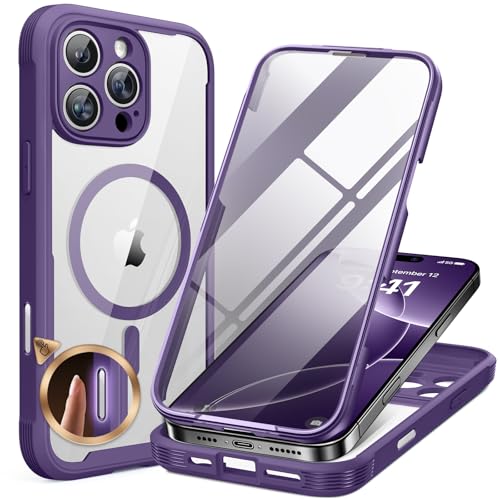 Miracase Designed for iPhone 16 Pro Max Case 6.9'' [Compatible with MagSafe] Full-Body Phone case with Built-in Glass Screen 