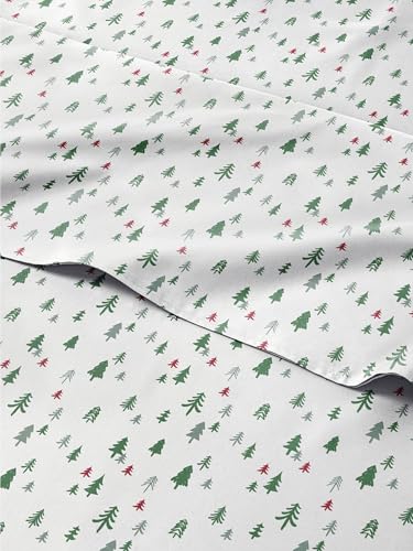 Christmas Sheet Set, Christmas Trees 4, Holiday Xmas Bedding Set - Queen