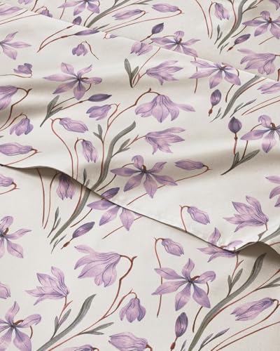 Twin XL 3 Piece Boho Botanical Floral Sheet Set - Soft & Cooling - Iris