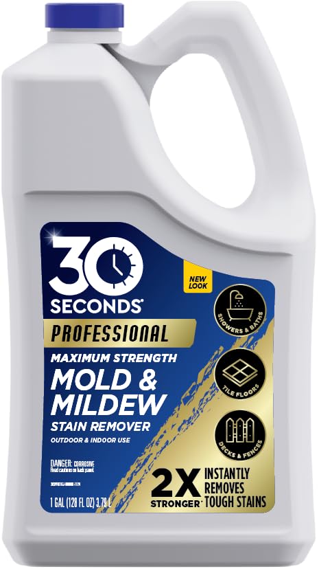 30 SECONDS Pro Mold and Mildew Stain Remover | Scrub Free | Brighter Results Instantly | Ready To Use Refill | 128 fl. oz. - 