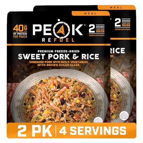 Peak Refuel Sweet Pork and Rice Freeze-Dried Meals, 2-Pack, 4 Servings