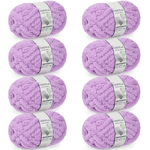Cozyful Chunky Yarn for Hand Knitting - #10 Chunky Chenille Yarn, Jumbo Big Thick Chunky Yarns for Crocheting, Super Bulky Ch