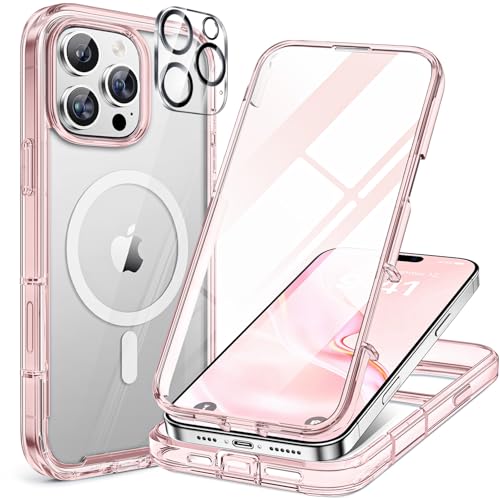 Miracase for iPhone 16 Pro Case Full-Body Phone with Built-in Glass Screen Protector, [Compatible with MagSafe] Military Drop