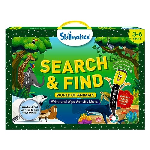 Skillmatics Search and Find Animals – Reusable Preschool Learning Activity