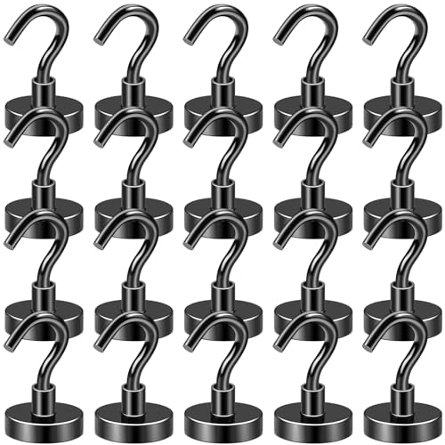 DIYMAG Magnetic Hooks 20pcs 50lbs Cruise Essentials 2026 Magnet Hook Black