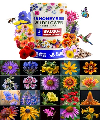 HOME GROWN 19 Wildflower Variety Mix 89,000+ Flower Seeds 3 oz