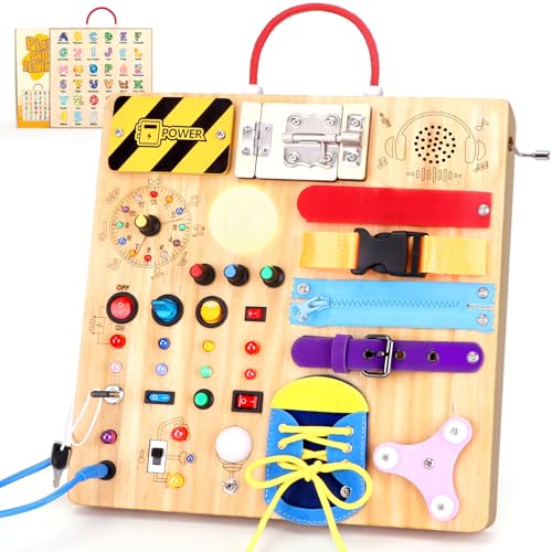 Grarain Busy Board for Toddlers - Montessori Educational Toy for 1-3 Year Old Boys & Girls | Travel-Friendly Sensory Learning