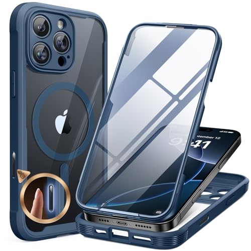 Miracase for iPhone 16 Pro Max Case 6.9'', [Bubble Free] Full-Body Bumper Phone case with Built-in Full Glass Screen &Lens Pr