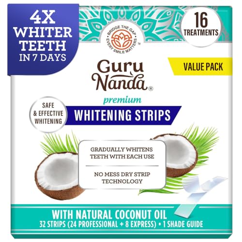 GuruNanda Teeth Whitening Strips - 4X Whiter Teeth 16-Day Whitening Kit