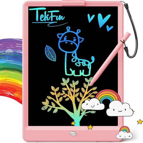 TEKFUN LCD Writing Tablet for Kids, 10-inch Coloring Drawing Pad, Mess Free Doodle Board, Airplane Travel Toys for Boys and T