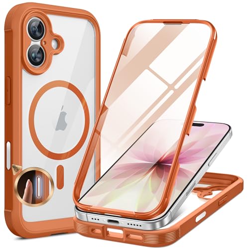 Miracase for iPhone 16 Case 6.1'', Full-Body Bumper Phone case with Built-in Full Glass Screen &Camera Control,No Gap,Compati