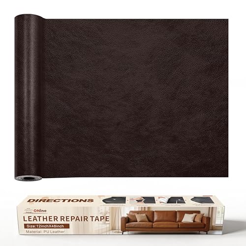 ONine Repair ，Leather Repair Tape, 12 x 48 inches Leather Repair for Furniture,Vinyl Repair Kit， Couch Patch，for Sofas, Furni