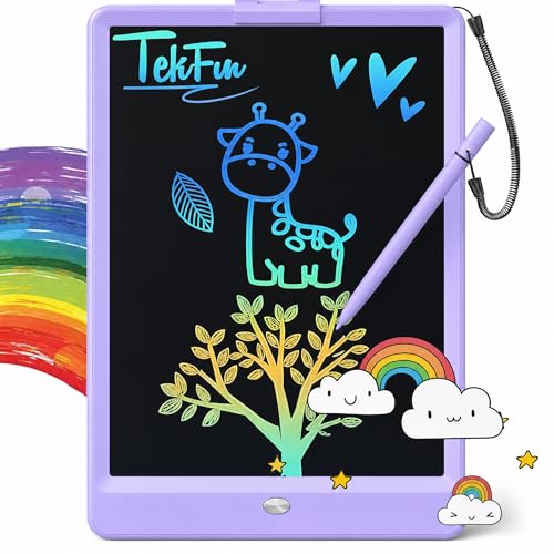 TEKFUN LCD Writing Tablet for Kids, 10-inch Coloring Drawing Pad, Mess Free Doodle Board, Airplane Travel Toys for Boys and T