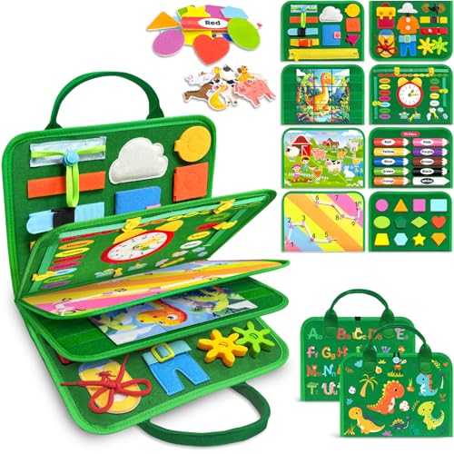 Gojmzo Busy Board Montessori Toys for Toddler Boy Birthday Gifts Busy Book