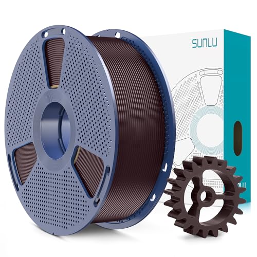 SUNLU PLA+2.0 3D Printer Filament, Roasted Chestnut Black, 1KG