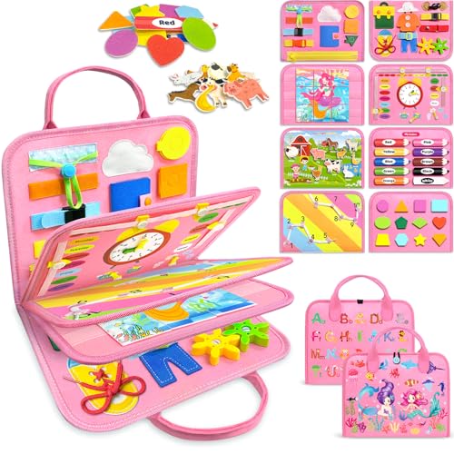 Gojmzo Busy Board Montessori Toys for Toddler Boy Birthday Gifts Busy Book