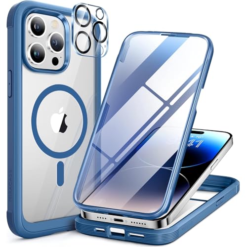 Miracase Magnetic for iPhone 14 Pro Max Case 6.7 inch, (Compatible with MagSafe) Upgrade Full-Body Clear Phone Bumper Case wi