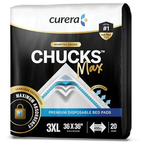 Chucks® MAX Hospital Bed Pads Disposable Adult 36 x 36 Breathable Incontinence Pads - XXX-Large Pee Pads for Adults - Heavy D