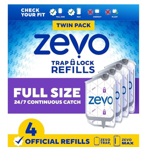 Zevo Flying Insect Trap Refill Cartridges for Fruit Flies & Gnats, 6 Count
