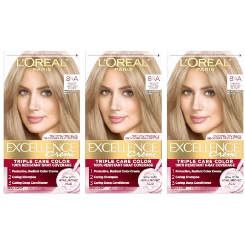 L'Oreal Paris Excellence Créme Permanent Hair Color Champagne Blonde [8.5A] 1 ea ( Packs of 3)