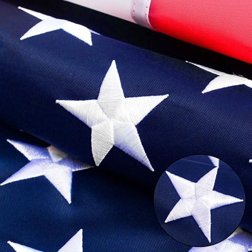 American flag 2.5×4 FT for Outside, Heavy Duty Polyester USA Flag Outdoor with Embroidered Stars, Sewn Stripes, US Flag with 