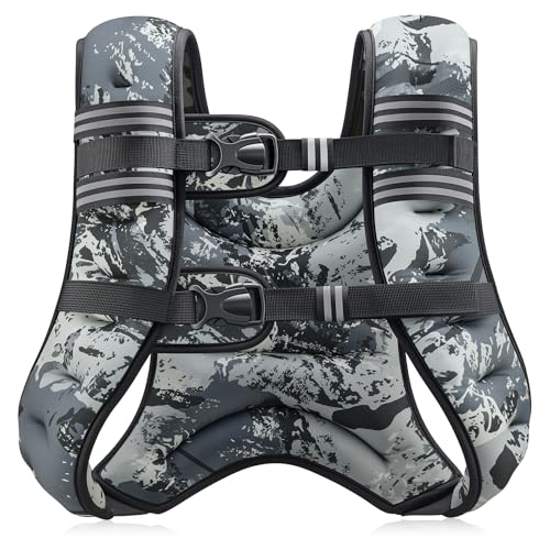 ZELUS Weighted Vest, 6lb/8lb/12lb/16lb/20lb/25lb/30lb Weight Vest for Men Women with Storage Pocket & Reflective Strips for W