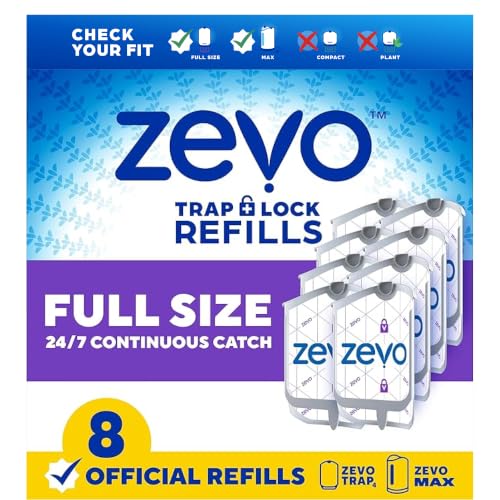 Zevo Flying Insect Trap Refill Cartridges for Fruit Flies & Gnats, 8 Count