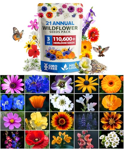 HOME GROWN 21 Wildflower Variety Mix 110,600+ Flower Seeds 3 oz
