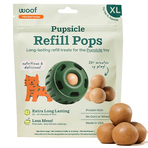 WOOF Pupsicle Peanut Butter & Beef Refill Pops Dog Treats, XL, 5 Count