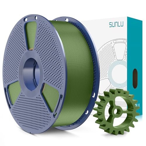 SUNLU PLA+2.0 3D Printer Filament, Olive Green, 1KG