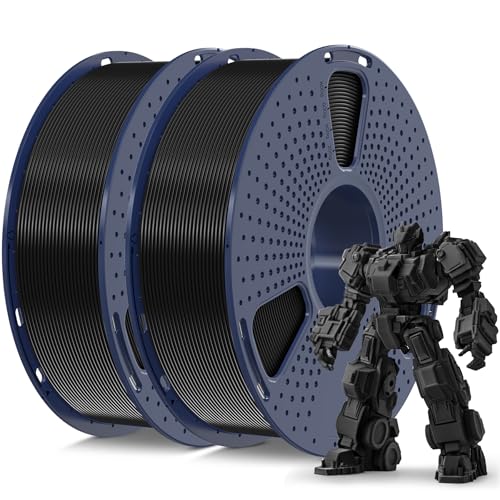 SUNLU PLA Plus 3D Printer Filament 1.75mm 2KG, Black, 2 Packs