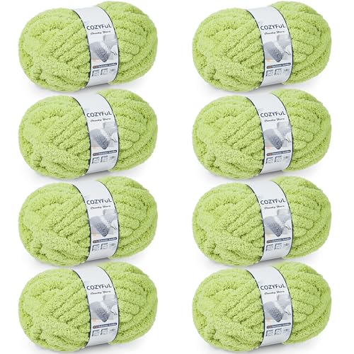 Cozyful Chunky Yarn for Hand Knitting - #10 Chunky Chenille Yarn, Jumbo Big Thick Chunky Yarns for Crocheting, Super Bulky Ch