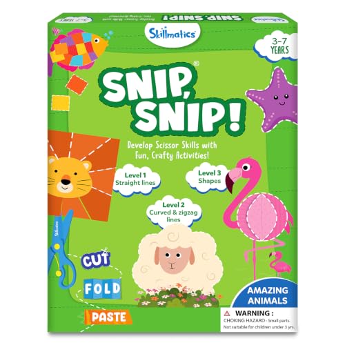 Skillmatics Snip Snip Animals, Scissor Skills Toy, Felt Craft Gift for Kids