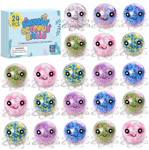 24 Pack Octopus Stress Balls Set for Adults,