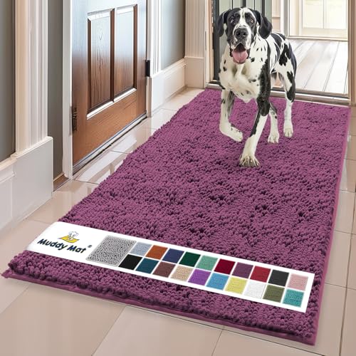 Muddy Mat® | Super Water Absorbent Door Mat Indoor, Microfiber Quick Dry Chenille Entryway Rug, Slip Resistant Front Door Mat