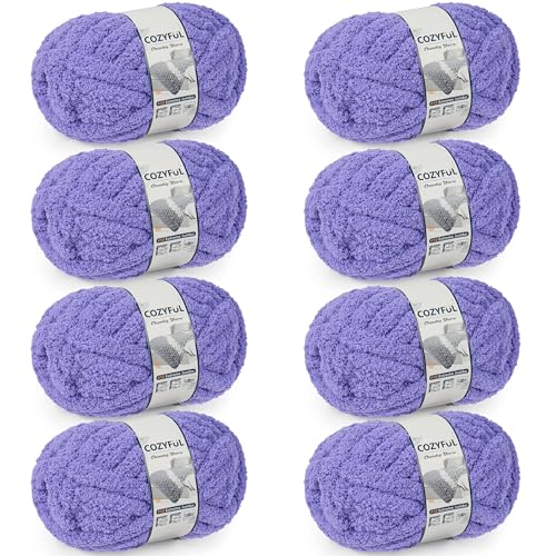 Cozyful Chunky Yarn for Hand Knitting - #10 Chunky Chenille Yarn, Jumbo Big Thick Chunky Yarns for Crocheting, Super Bulky Ch